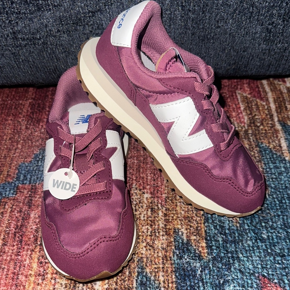 New Balance Maroon and White Sneakers. Girls 12
